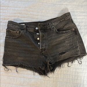 Levi's Black Distressed Jean Shorts